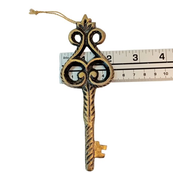 Large Skeleton Keys Ornaments Wall Decor Gold Bronze Colored 6" X 2" Set Of Six - Picture 6 of 6